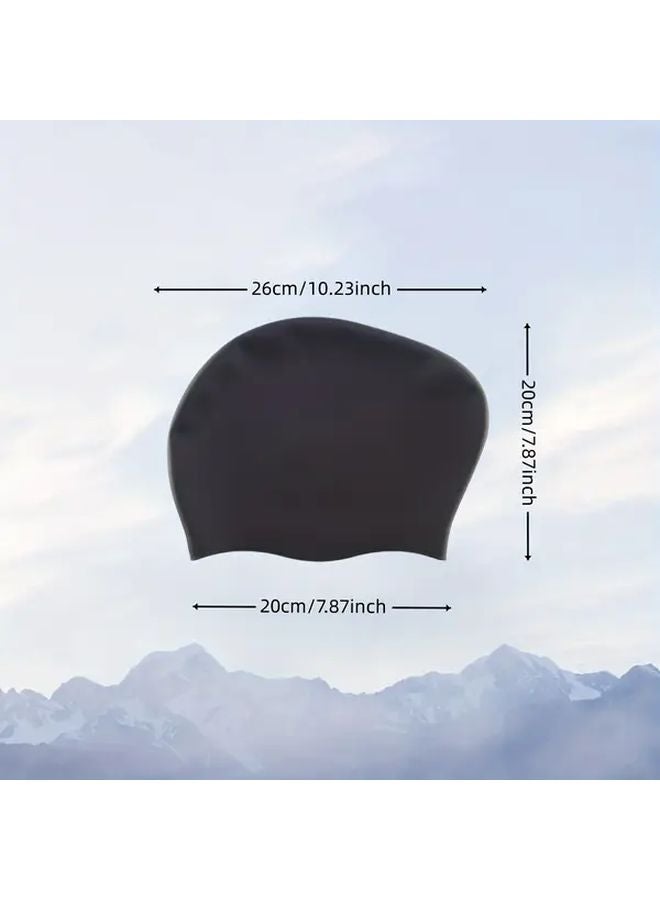 1pc Oversized Silicone Swimming Cap Waterproof Hat For Long Hair Ear Protection - Image 2
